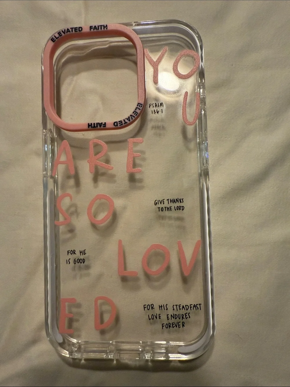 Clear iPhone 15 Pro Case with Pink Accents